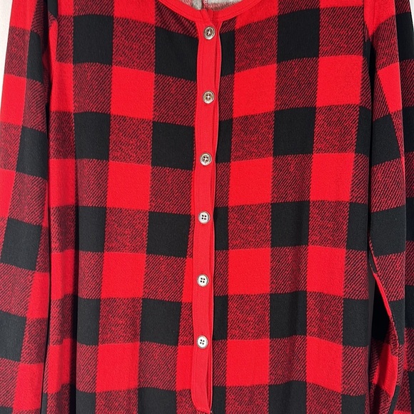Lucky Brand Red & Black Plaid Onesie Pajamas - Picture 5 of 8